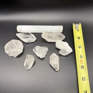 Natural Clear Quartz Crystal Point, 1.5" to 3" Raw Crystal Points 8pcs 293grs